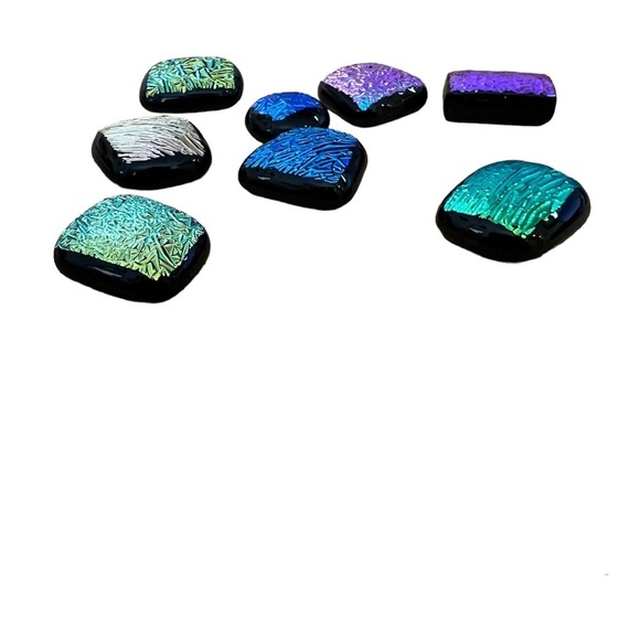 Dichroic Glass Cabochons - Lot of 8 - Picture 4 of 6